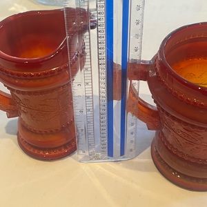 Antique slag glass cream and sugar set